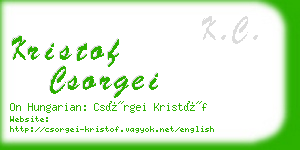 kristof csorgei business card